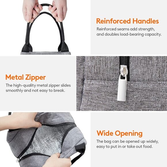 Brand New Insulated Grey Bag Medium - Picture 6 of 8